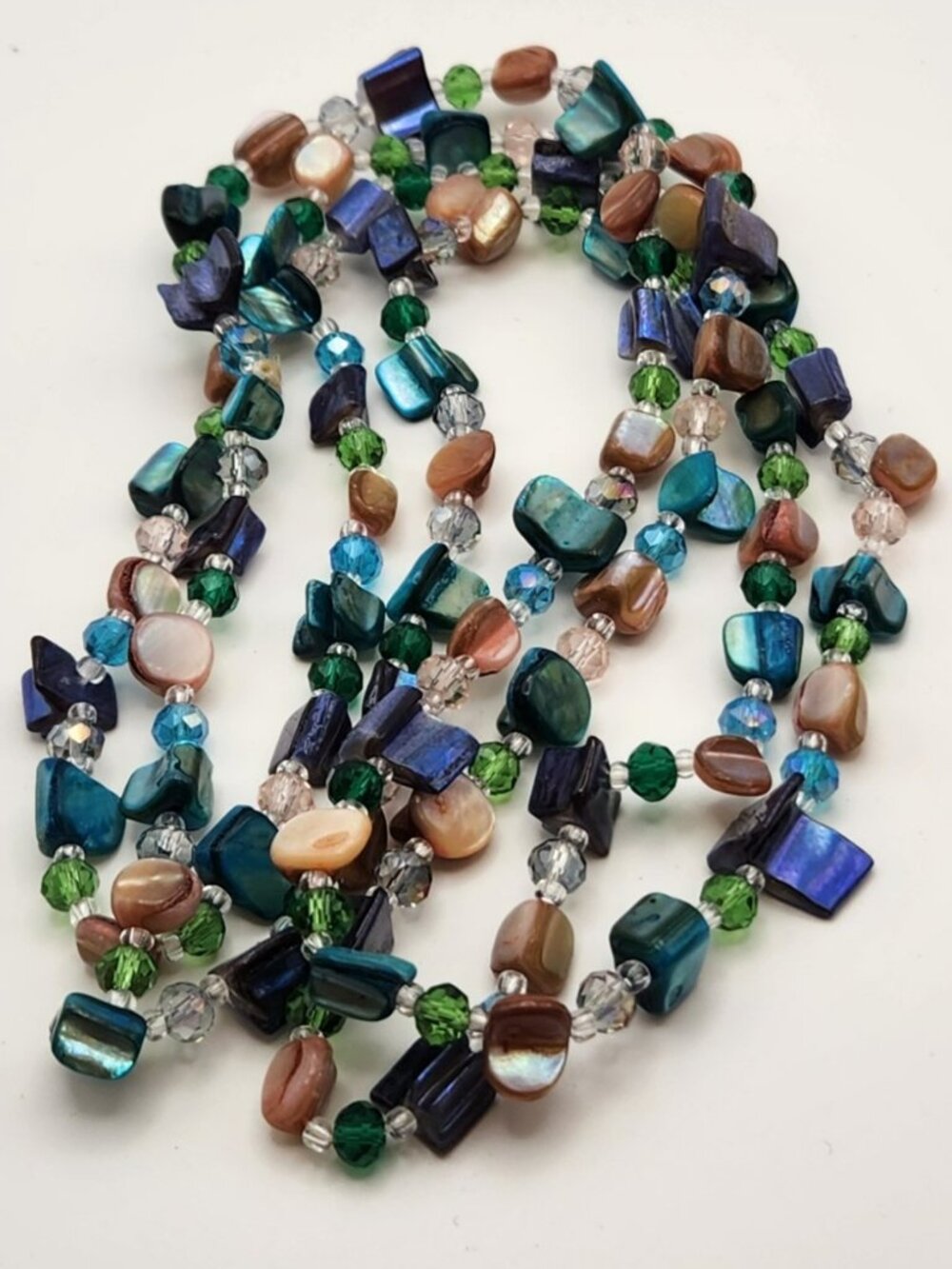 Long beaded necklace four different color blends NEW - Picture 8 of 9